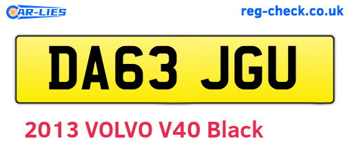 DA63JGU are the vehicle registration plates.