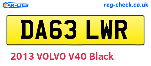 DA63LWR are the vehicle registration plates.