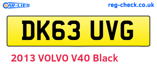 DK63UVG are the vehicle registration plates.