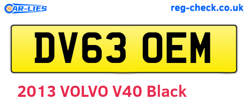 DV63OEM are the vehicle registration plates.