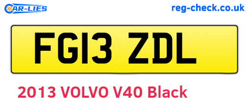 FG13ZDL are the vehicle registration plates.