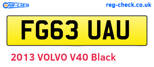 FG63UAU are the vehicle registration plates.