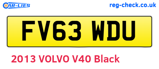 FV63WDU are the vehicle registration plates.