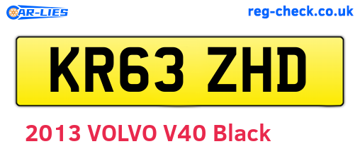 KR63ZHD are the vehicle registration plates.