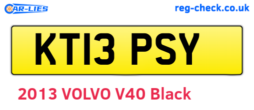 KT13PSY are the vehicle registration plates.