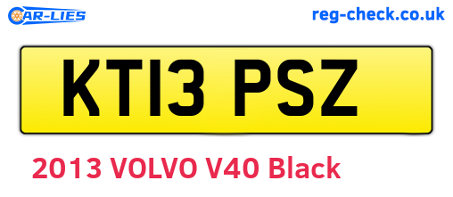 KT13PSZ are the vehicle registration plates.