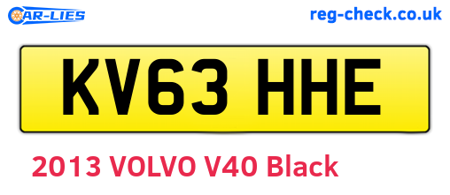 KV63HHE are the vehicle registration plates.