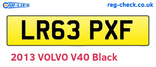 LR63PXF are the vehicle registration plates.