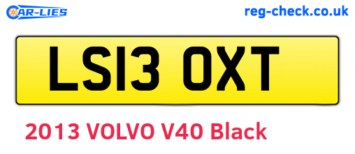 LS13OXT are the vehicle registration plates.
