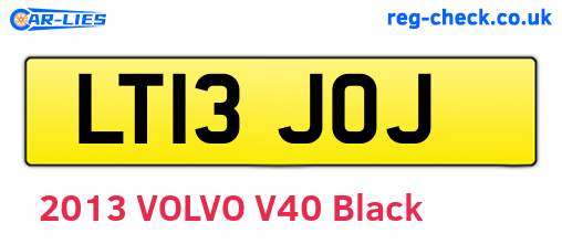 LT13JOJ are the vehicle registration plates.