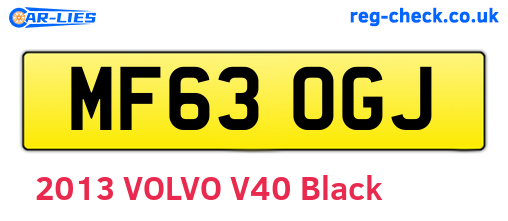 MF63OGJ are the vehicle registration plates.