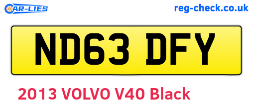 ND63DFY are the vehicle registration plates.