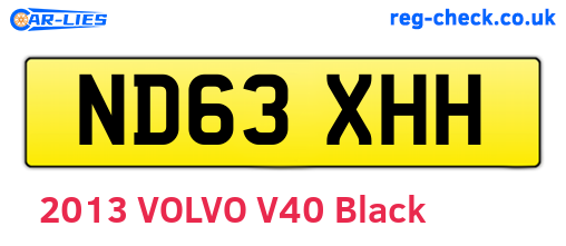 ND63XHH are the vehicle registration plates.