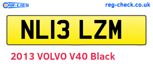 NL13LZM are the vehicle registration plates.