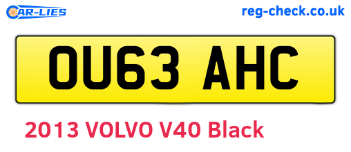 OU63AHC are the vehicle registration plates.