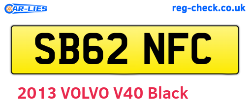 SB62NFC are the vehicle registration plates.