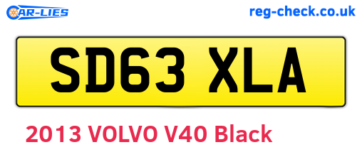 SD63XLA are the vehicle registration plates.