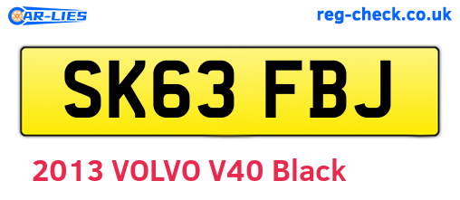 SK63FBJ are the vehicle registration plates.