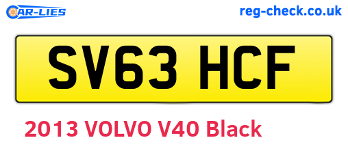 SV63HCF are the vehicle registration plates.