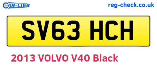SV63HCH are the vehicle registration plates.