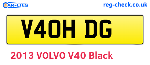 V40HDG are the vehicle registration plates.