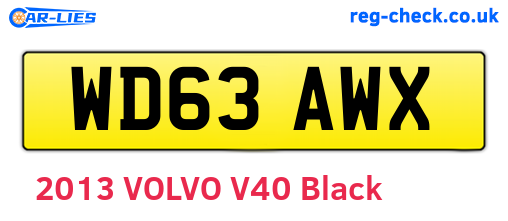 WD63AWX are the vehicle registration plates.