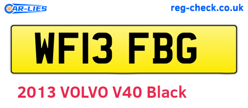 WF13FBG are the vehicle registration plates.