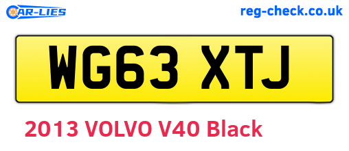 WG63XTJ are the vehicle registration plates.