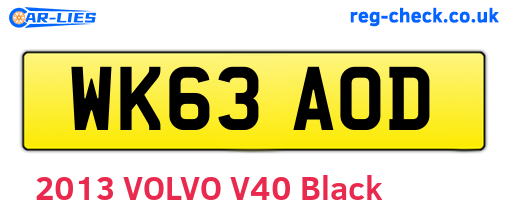 WK63AOD are the vehicle registration plates.
