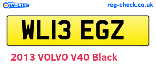 WL13EGZ are the vehicle registration plates.