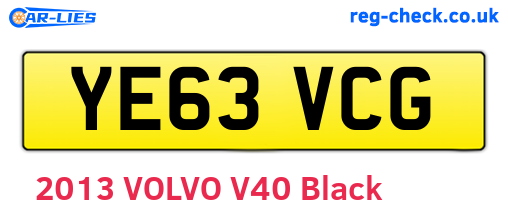 YE63VCG are the vehicle registration plates.