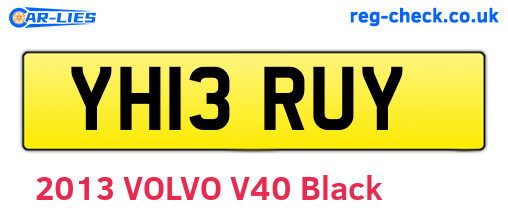 YH13RUY are the vehicle registration plates.