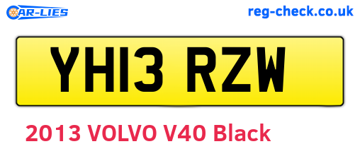 YH13RZW are the vehicle registration plates.