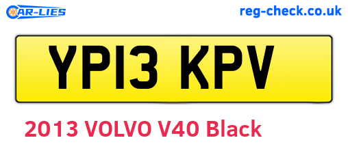 YP13KPV are the vehicle registration plates.