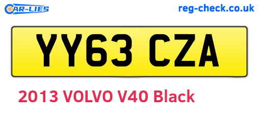 YY63CZA are the vehicle registration plates.