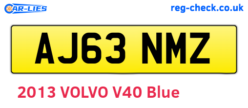 AJ63NMZ are the vehicle registration plates.