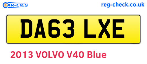 DA63LXE are the vehicle registration plates.