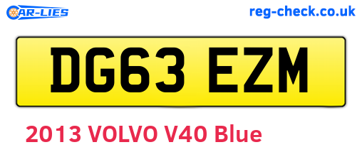 DG63EZM are the vehicle registration plates.