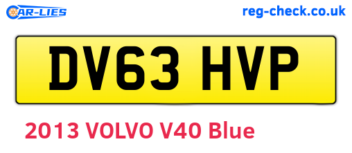 DV63HVP are the vehicle registration plates.