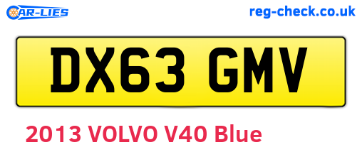 DX63GMV are the vehicle registration plates.