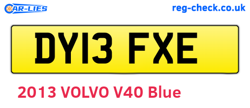 DY13FXE are the vehicle registration plates.
