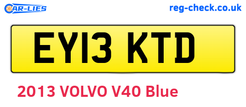 EY13KTD are the vehicle registration plates.
