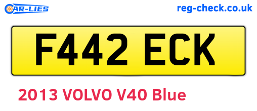 F442ECK are the vehicle registration plates.