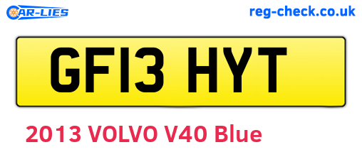 GF13HYT are the vehicle registration plates.