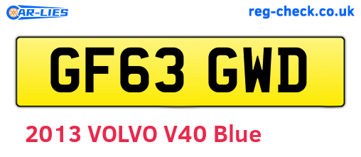 GF63GWD are the vehicle registration plates.
