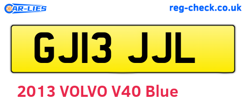 GJ13JJL are the vehicle registration plates.