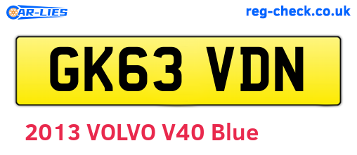GK63VDN are the vehicle registration plates.