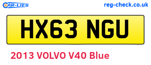 HX63NGU are the vehicle registration plates.