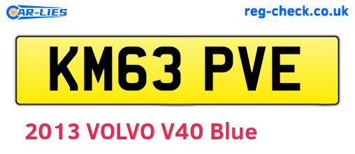KM63PVE are the vehicle registration plates.