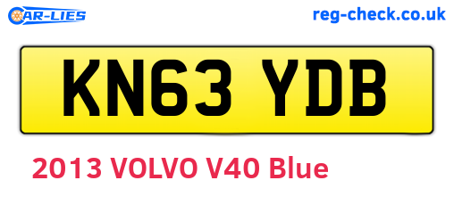 KN63YDB are the vehicle registration plates.
